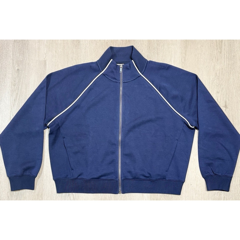 SPANX Air Essentials Full Zip Track Jacket Women Size 1X Timeless Navy Blue NWT